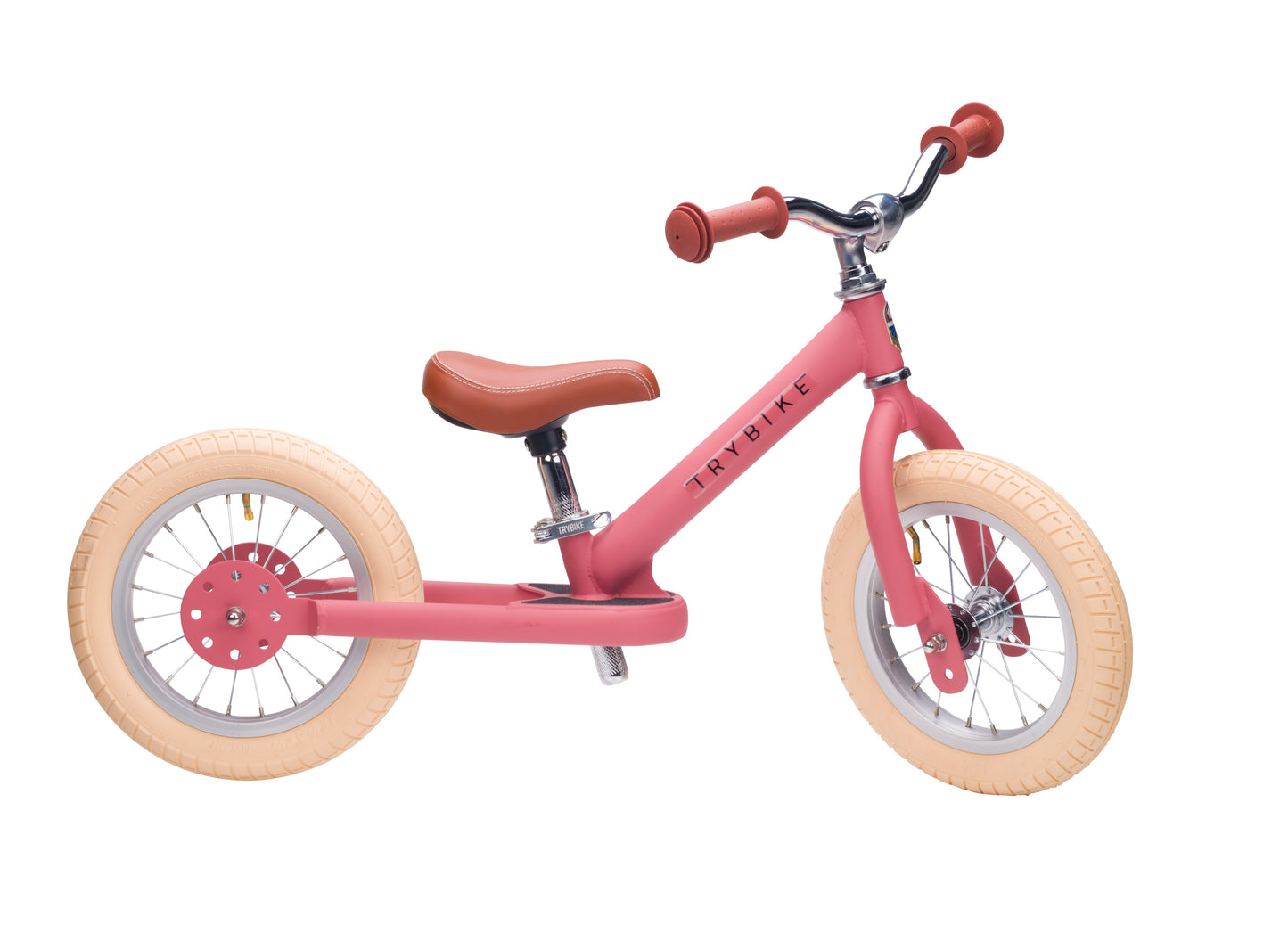 draisienne tricycle 2 roues evolutive vintage rose mat - TRYBIKE
