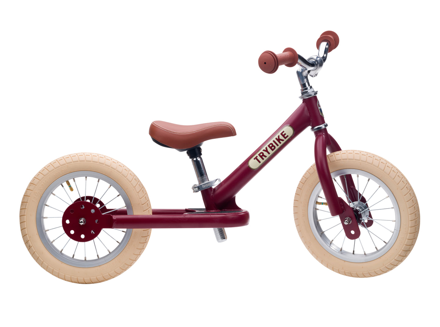 draisienne tricycle 2 roues evolutive vintage rouge mat - TRYBIKE