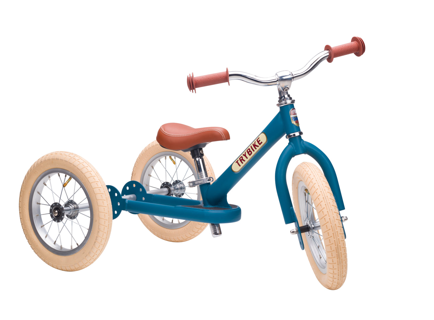 draisienne tricycle 2 en 1 vintage bleu mat 3 roues evolutive - TRYBIKE