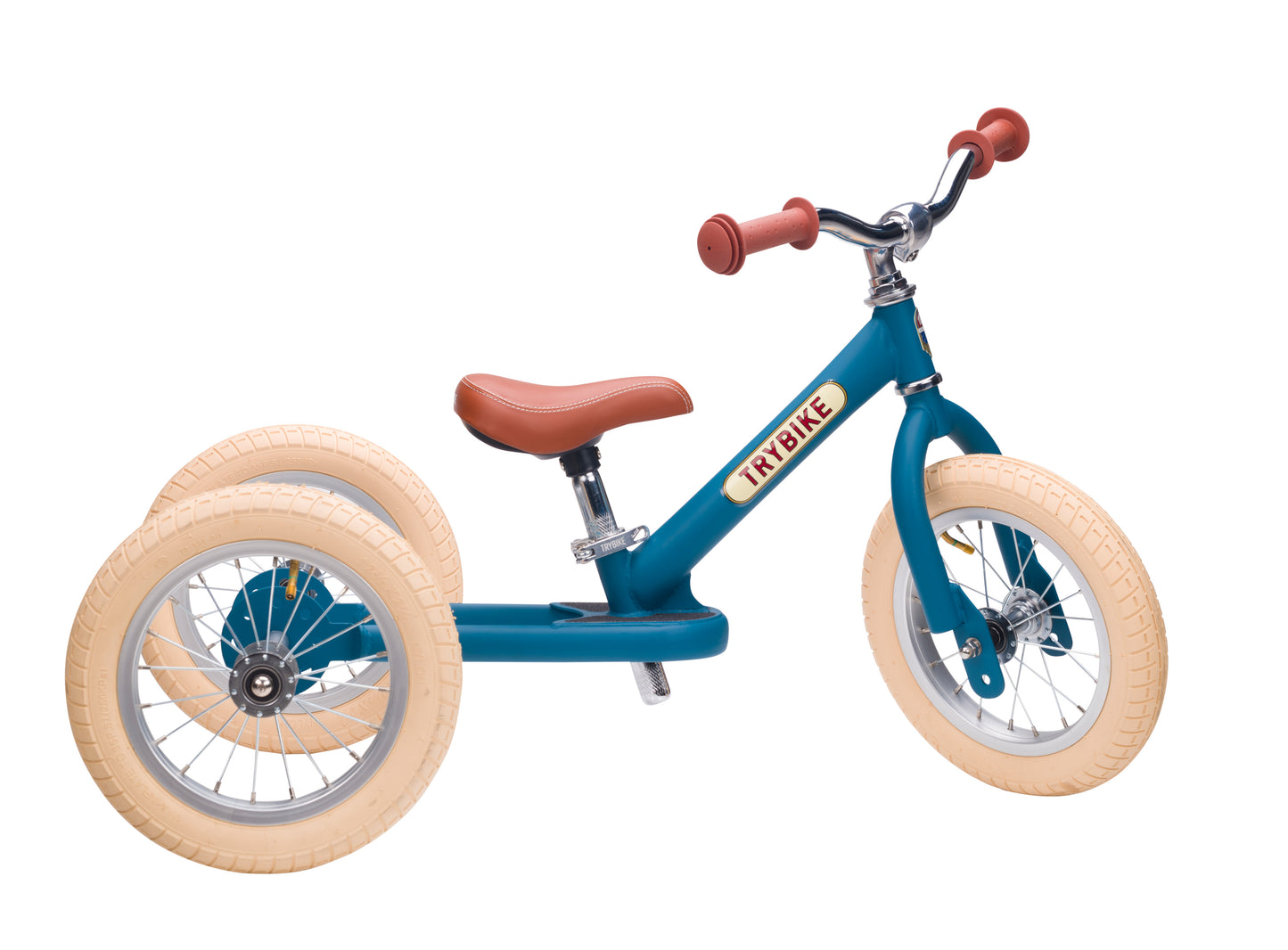 draisienne tricycle 2 en 1 vintage bleu mat 3 roues evolutive - TRYBIKE