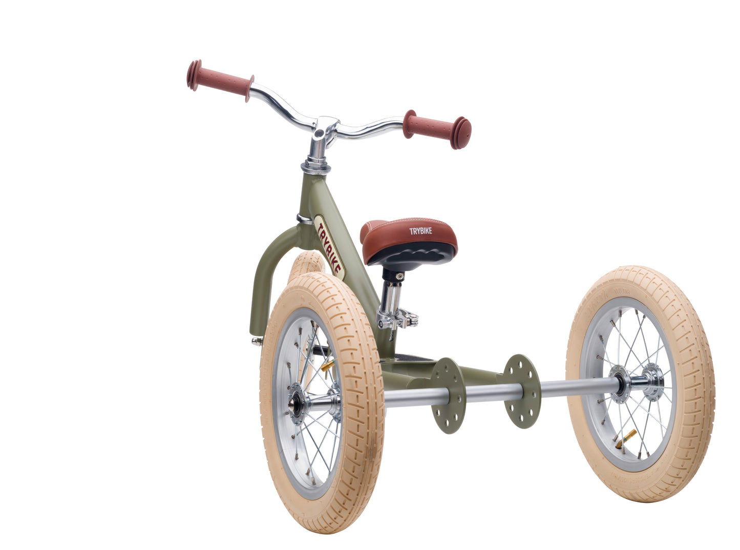 draisienne tricycle 2 en 1 vintage vert mat 3 roues evolutive - TRYBIKE