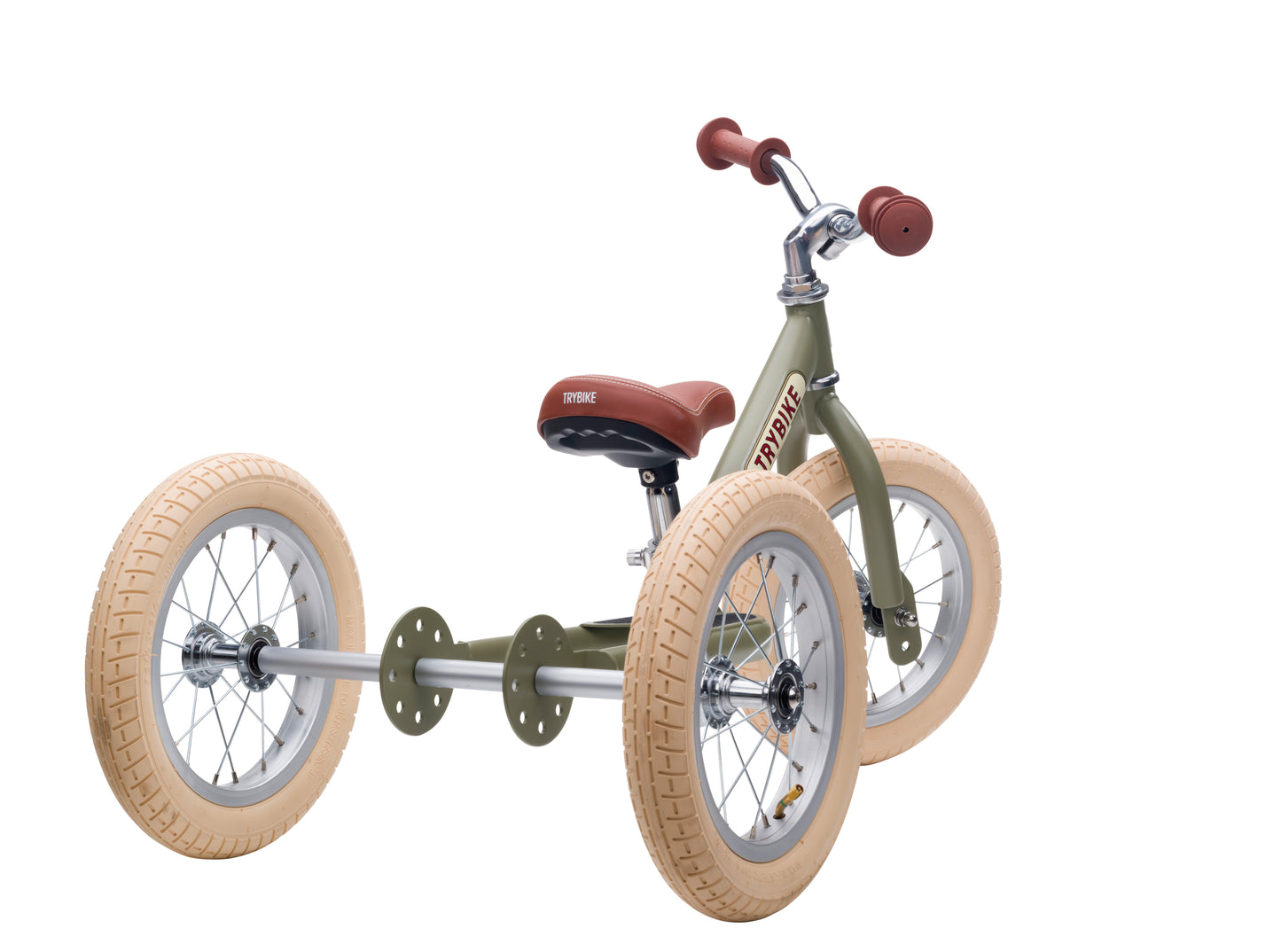 draisienne tricycle 2 en 1 vintage vert mat 3 roues evolutive - TRYBIKE