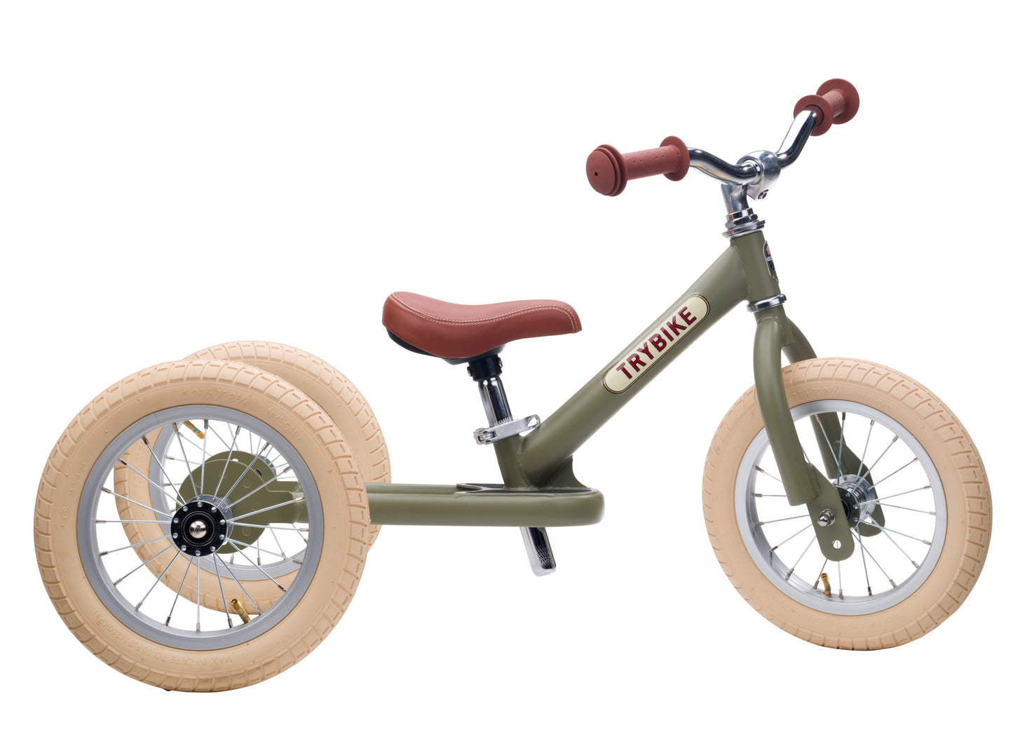 draisienne tricycle 2 en 1 vintage vert mat 3 roues evolutive - TRYBIKE