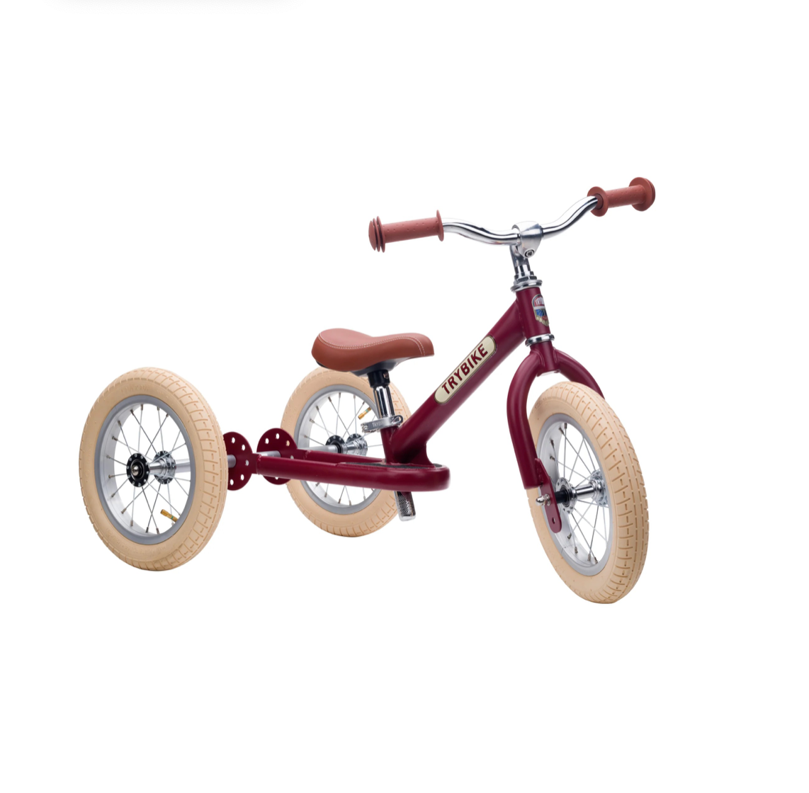 draisienne tricycle 2 en 1 vintage rouge mat 3 roues evolutive - TRYBIKE