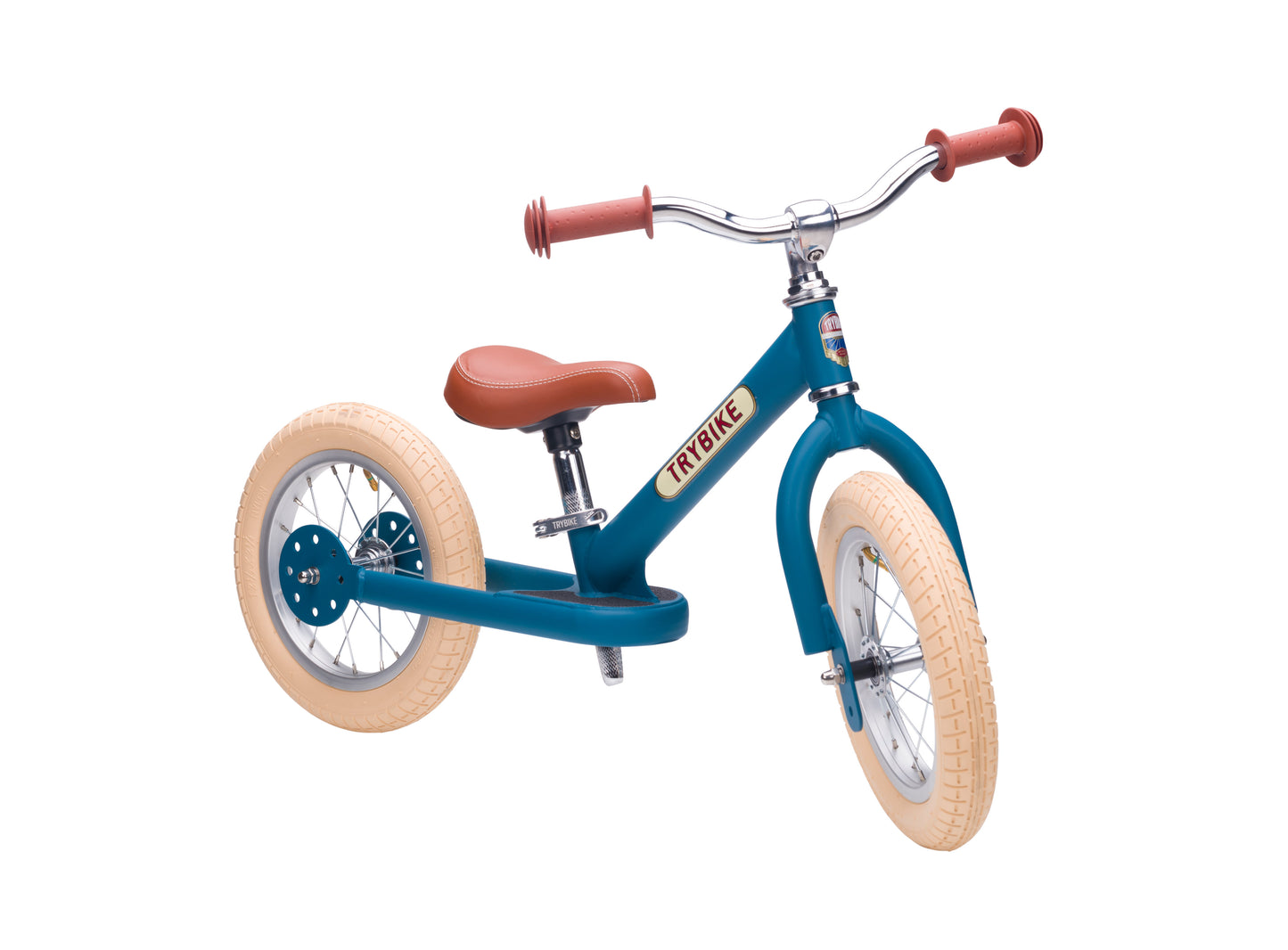 draisienne tricycle 2 roues evolutive vintage bleu mat - TRYBIKE