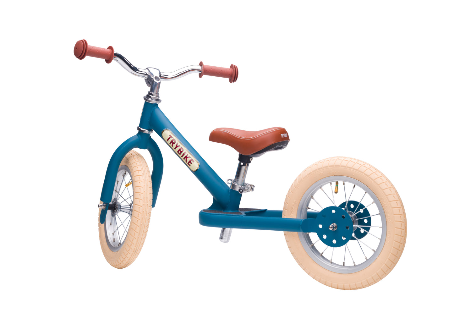 draisienne tricycle 2 roues evolutive vintage bleu mat - TRYBIKE