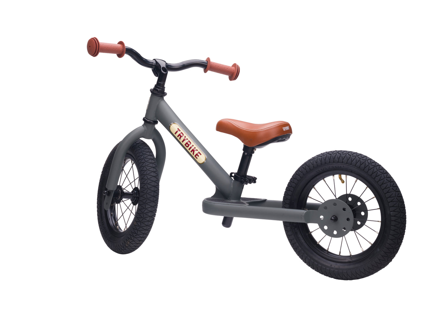 draisienne tricycle 2 roues evolutive anthracite mat - TRYBIKE