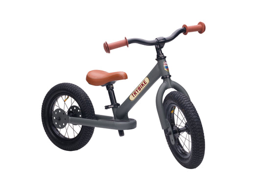 draisienne tricycle 2 roues evolutive anthracite mat - TRYBIKE