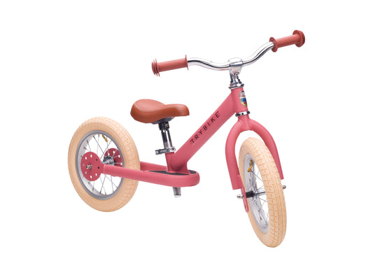 draisienne tricycle 2 roues evolutive vintage rose mat - TRYBIKE