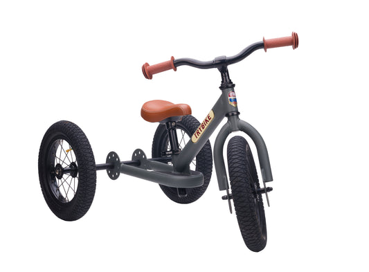 draisienne tricycle 2 en 1 anthracite mat 3 roues evolutive - TRYBIKE