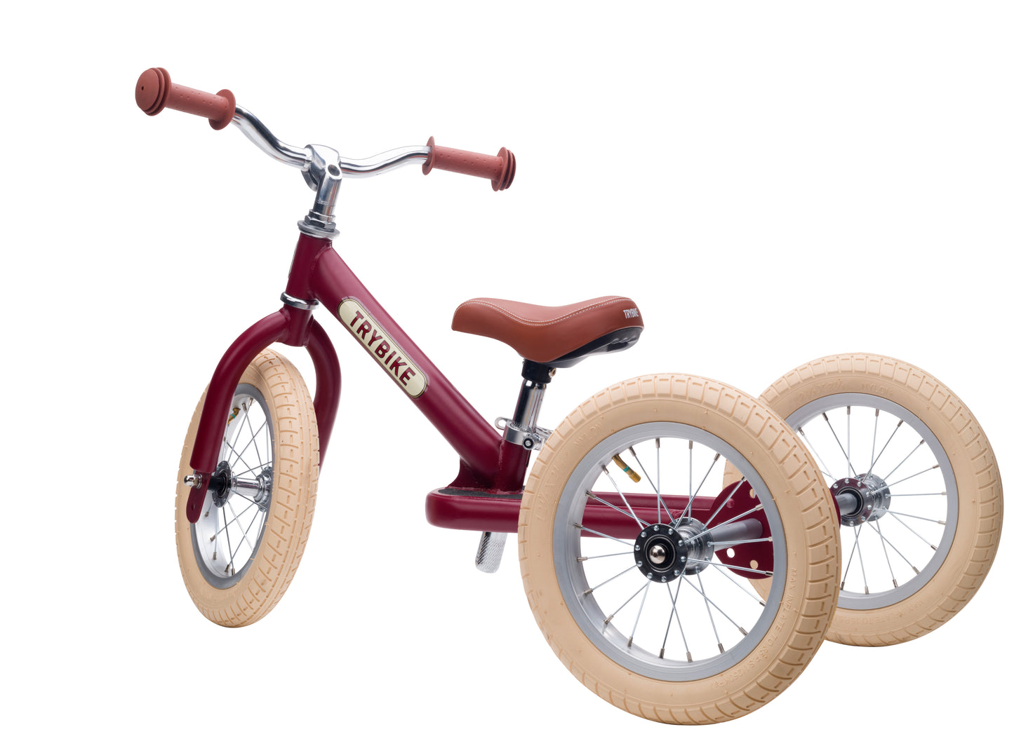 draisienne tricycle 2 en 1 vintage rouge mat 3 roues evolutive - TRYBIKE