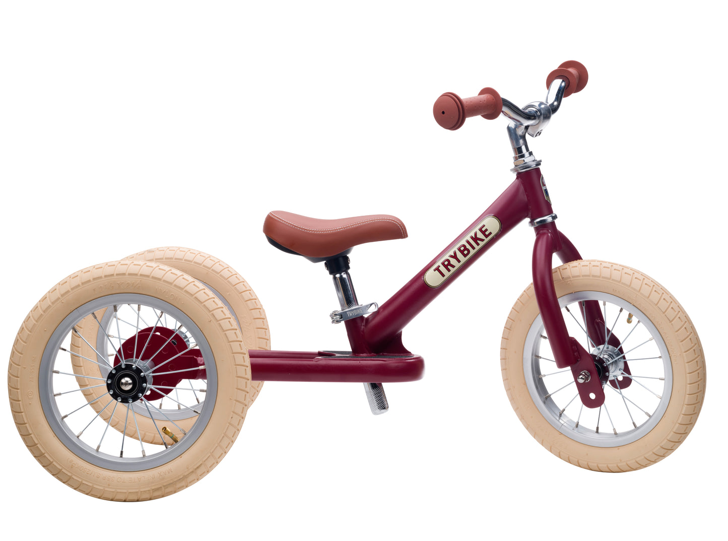 draisienne tricycle 2 en 1 vintage rouge mat 3 roues evolutive - TRYBIKE