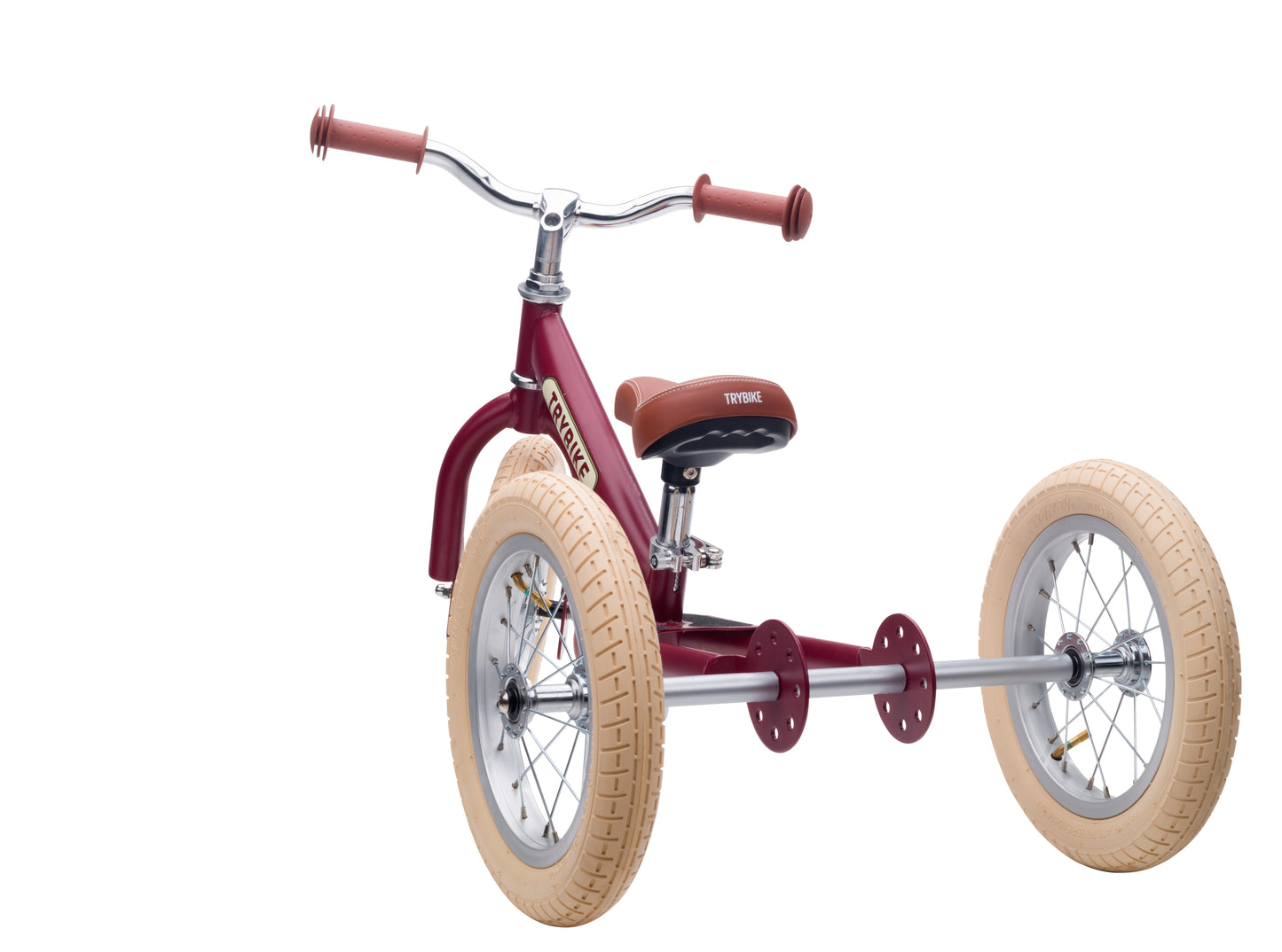 draisienne tricycle 2 en 1 vintage rouge mat 3 roues evolutive - TRYBIKE