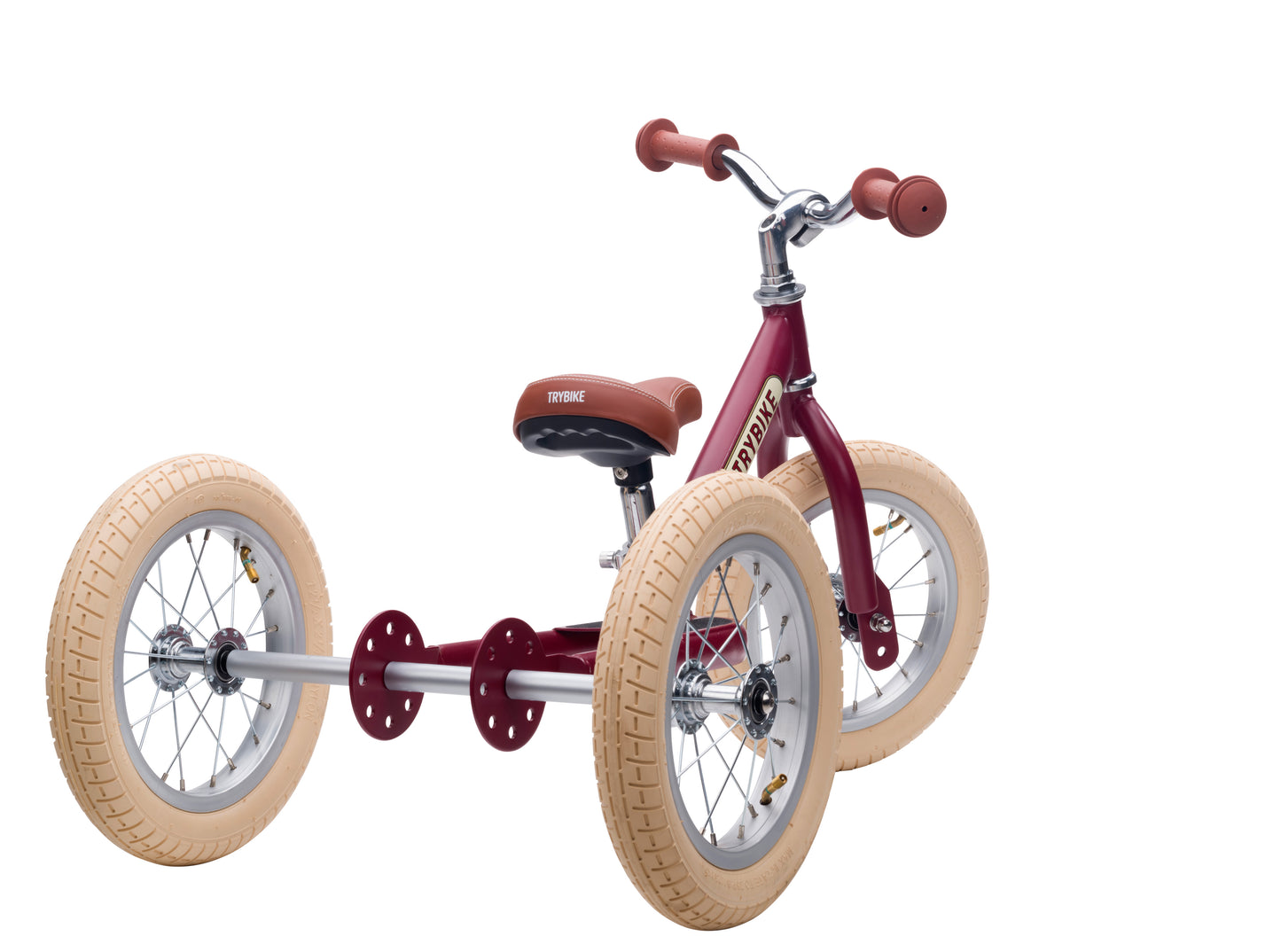 draisienne tricycle 2 en 1 vintage rouge mat 3 roues evolutive - TRYBIKE