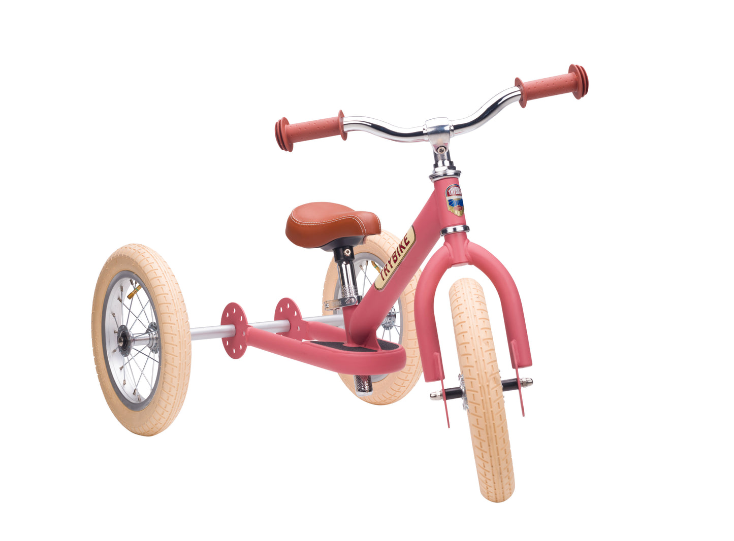 draisienne tricycle 2 en 1 vintage rose mat 3 roues evolutive - TRYBIKE