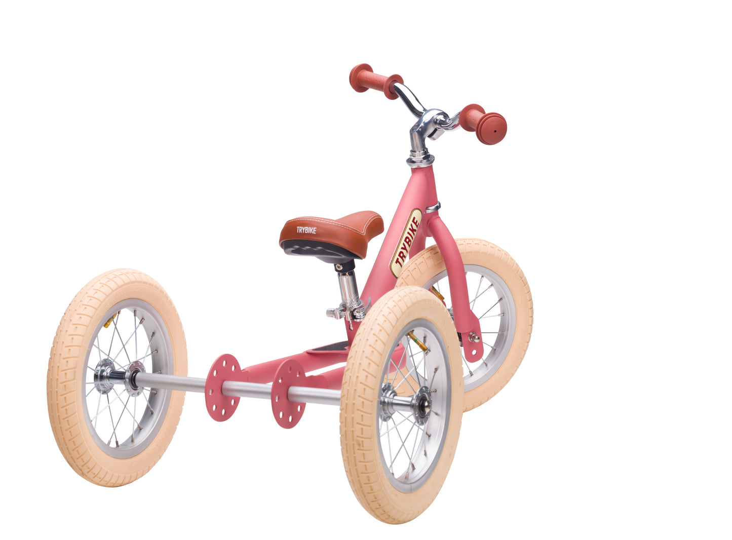 draisienne tricycle 2 en 1 vintage rose mat 3 roues evolutive - TRYBIKE