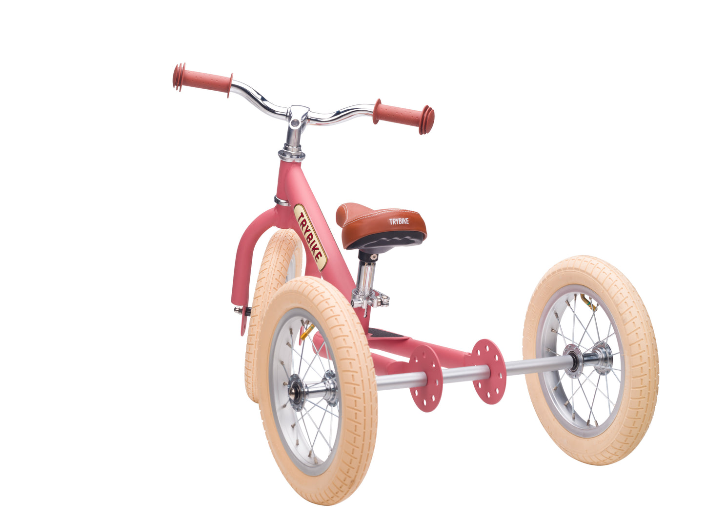 draisienne tricycle 2 en 1 vintage rose mat 3 roues evolutive - TRYBIKE