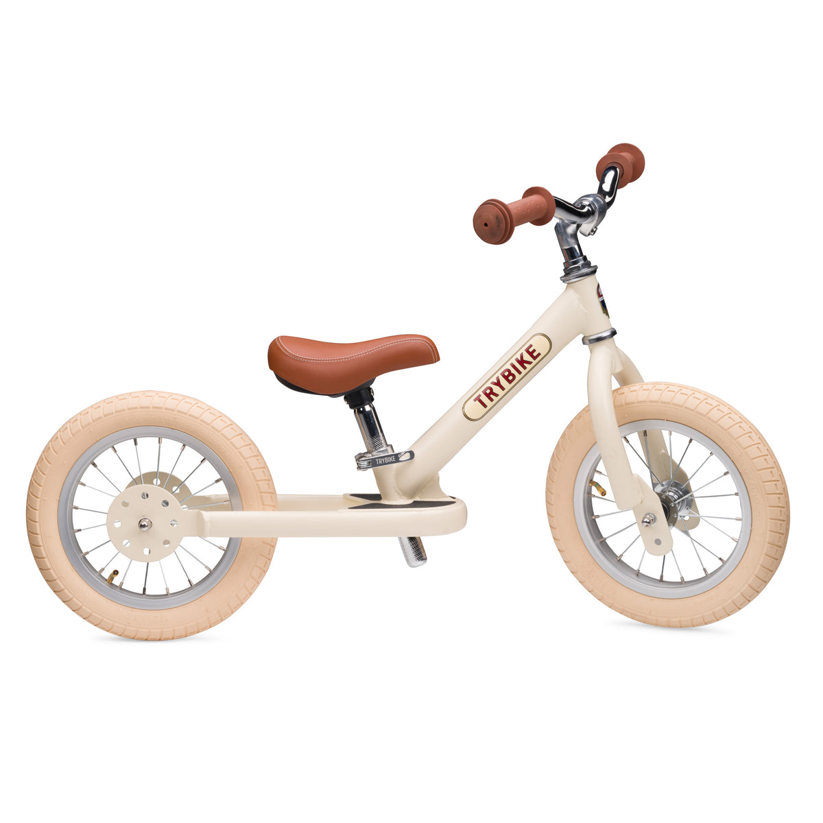 Draisienne Trybike crème vintage 2 roues, vue de profil